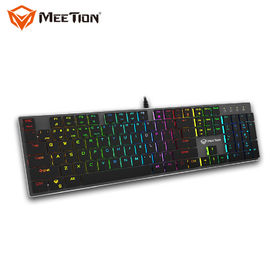 MEETION MK80 أحدث تكنولوجيا الشركة المصنعة رقيقة USB أدى ضوء الخلفية RGB لوحة المفاتيح المعدنية للوحة مفاتيح اللاعب