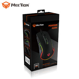 MeeTion بوسيدون G3360 عالية 12000 ديسيبل متوحد الخواص برو ماركو الضوئية السلكية ضوء مضيئة كابل الماوس الألعاب الإلكترونية الماوس الألعاب